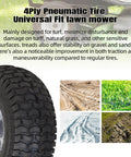 4 Ply Pneumatic Tire close-up with turf tread for Front Tire And Wheel Assembly 15x6.00-6 For Riding Mower And Lawn Tractor