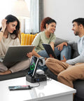 All In One 300W Charging Station for Multiple Devices With 10 in 1 Wireless Charger GaN III USB C 65W PD on table with laptops