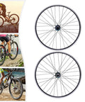 27 5 Inch Mountain Bike Wheel Set With Aluminum Alloy Rim And Disc Brake Colorful Hub Quick Release, two wheels showcased