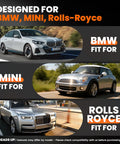 Three cars—BMW, MINI, Rolls-Royce—compatible with BM700 Pro BMW Scanner With Auto VIN And Battery Registration Tool shown.