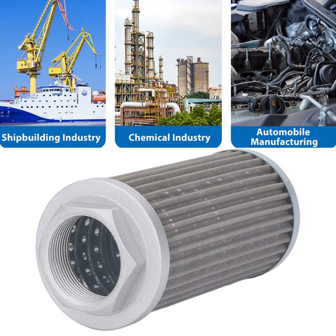 WU 100 Hydraulic Oil Suction Filter For Generators, Stainless Steel Tubular Connection, 80x100x180 Micron Filtration, Built To Last, Durable Stainless Construction, Easy Install, Prolongs Generator Oil System Reliability