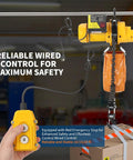 Beefy 1100 Lb Electric Chain Hoist With 15 Ft Lifting Height And 120V Single Phase Overhead Crane G100 Chain And 10 Ft Wired Remote