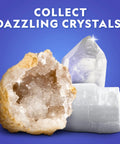 Rock Collection Kit For Kids With 300 Plus Real Gemstones Crystals And Minerals Includes Two Geodes To Crack Open