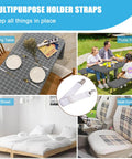 Hidden Strap Tablecloth Clips 5 Pack With Adjustable Elasticity For Indoor And Outdoor Use, Large Clamp To Secure Thick Tables