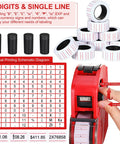 Super Durable 1121 Piece Retail Price Tag Gun Haul With Snappy Label Attacher Tool For Clothing and Garment Merch, showing red labeling gun and white labels.