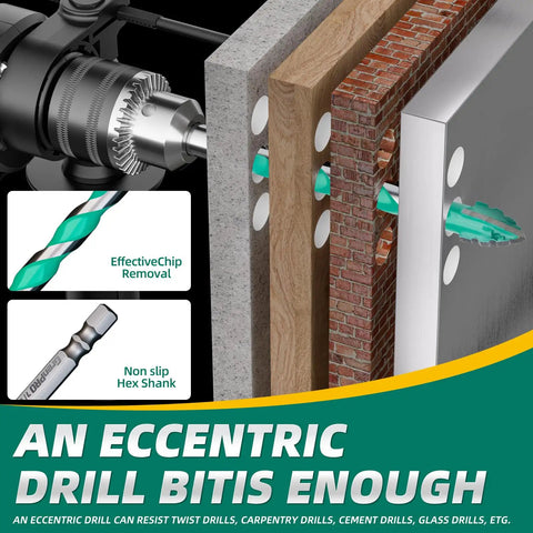 Heavy Duty Masonry Drill Bit Set With Ten Durable Carbide Tips For Cracking Concrete Brick And Tile Like A Pro display showing effective chip removal.