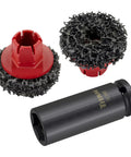 Pro Grade Wheel Hub Cleaning Kit with half inch drive impact socket and 2 inch abrasive pads for brake hubs and studs cleaning