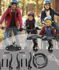 Beefed-Up All-In-One Bike Brake Kit for most bicycles and mountain bikes with calipers, cables, and multitool in black finish