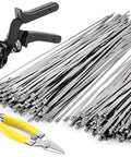 Stainless Steel Cable Tie Gun Kit With 200 Metal Zip Ties In Two Sizes And Tensioning And Cutting Tool For Garden Farm Fence Projects Chicken Coop And Privacy Yard Fence Reinforcement Or Repair