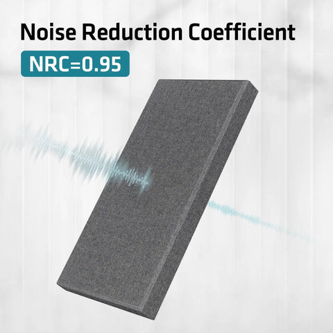4 Pack Acoustic Panels 2 Inches Thick 23.6 By 11.8 Inches Fiberglass Sound Absorbing Panels For Studio Office Home Theater Charcoal Grey NRC 0.95 Next Level Sound Control For Recording Studios Home Theaters And Offices angled view showing texture.