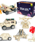 24 Pack STEM Kit Bundle For Kids 6 In 1 Treasure Box Of Fun Science Projects And Crafts For Ages 8 To 12 with wooden models