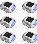 Solar Powered LED Deck Lights 6 Pack No Fuss Setup For Driveways Pathways Steps Docks And Gardens IP68 Waterproof Blue Light