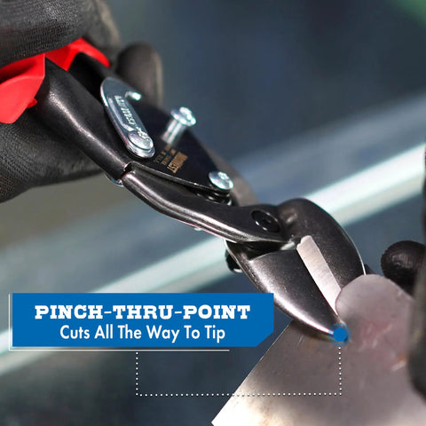 Two Piece Offset Aviation Snips Set For Left And Right Cuts In Stainless Steel, Forged Blades, Ergonomic Comfort Grips, Heavy Duty Cutting Shears Built For Long, Clean Cuts And Tight Curves