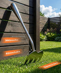 Heavy Duty Weed Puller With Extendable Handle For Deep Root Removal In The Garden Stainless Steel Weeding Tool Leaning on Fence