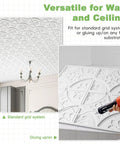 2x2 Drop Ceiling Tiles 12 Pack PVC Glue Up Panels White Traditional Style Durable Ceiling Tiles Water Resistant And Recyclable installed