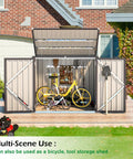 Outdoor Trash Can Storage Shed With 46 Cu Ft Capacity, Waterproof Horizontal Cabinet, Dark Grey Outdoor Storage Solution For Bikes And Yard Gear, Weatherproof, Easy Install And Durable Shed For Patio