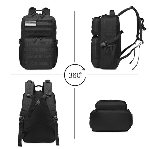 360 view of Rugged Military Tactical Backpack For Men Waterproof Daypack 25L 30L 35L 45L Molle Assault Bag