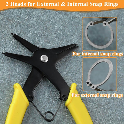 2 In 1 Snap Ring Pliers For Internal And External Circlips, Adjustable 10 To 40mm Retaining, tool on textured surface