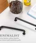 Ten Pack 5 Inch Matte Black Cabinet Handles for Cabinets and Drawers, Dope Modern Cylindrical Kitchen Pulls on counter