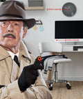 Person using Hidden Camera Detector And Spy Camera Finder For Hotels And Travel, locating cameras in office setting.