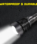 Beast Mode 90,000 Lumens Rechargeable LED Flashlight With Zoomable Beam, 3 Modes, Waterproof Tactical Light