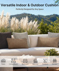 Outdoor Lumbar Pillow Set Of 2 With Inserts, Water Resistant Throw Pillows For Patio Furniture, 12X20 Inch Cushions on sofa
