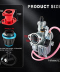 Carburetor Kit For Predator 212 And 224cc Engines With 26mm Throttle Assembly And Main Jets showing size dimensions