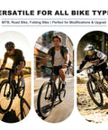 Cyclists riding versatile bikes with 7 Speed Bike Shifter Twist Grip Lever Thumb Gear Shifter, aluminum alloy, MTB and folding bikes