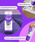 Power Mop Refill Pack With Lavender Floor Cleaner Solution Includes 5 Multi Surface Mopping Pads And 1 25.3 Fl Oz Bottle Boss Level Clean For Tile Vinyl Laminate And Wood Floors Kitchen And Bathroom Scrub All Purpose, lavender bottle and mop head