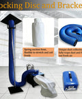 No Sweat Heavy Duty Movable Dust Collector For Central Air Conditioning Duct Cleaning with blue spring suction hose and collection bag.