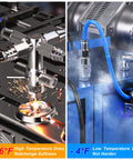 Blue One Quarter Inch PU Air Hose in high-temp and low-temp industrial settings for fluid transfer, showcasing flexibility and resilience.