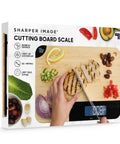 Bamboo Cutting Board With Built In Digital Scale For Quick Meal Prep And Precise Weighing In Grams And Ounces 33 Lb Capacity
