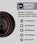 Entry Door Knob With Keyed Lock, SmartKey Re-Key Technology, Microban Protection, Venetian Bronze Finish, Easy DIY Install