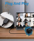 8MP USB Camera Module With 180 Degree Fisheye Lens For Machine Vision And Industrial Automation connected to laptop via USB