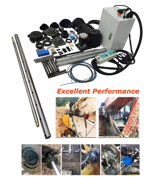 INTSUPERMAI portable line boring and welding machine kit with 110V power unit, motor, control box, and metal rods