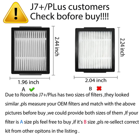 Kickass Replacement HEPA Filter dimensions for Roomba E5 E6 I1 I3 I4 I5 I6 I7 I8 J5 J6 J8 Plus Series 18 Pack