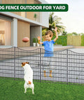 18 Panel No Dig Decorative Fence With Gate For Outdoor Yard And Patio, 33 Inches High, 40.5 Feet Long, shown installed