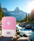 Pink Small First Aid Bag Empty Portable Medical Kit For Outdoor Camping Hiking Travel Emergency Pouch With Compartments