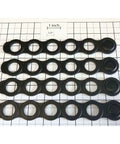 Rubber Bike Rack Straps Four Pack For Universal Car Racks Heavy Duty Three Quarter Inch Hole Straps Black on grid background
