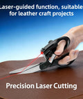 Laser Guided Fabric Scissors With Built In Red Laser Guide For Pro Level Precision Cuts In DIY Crafts, Easy To Use With Ergonomic Handle