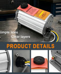Heavy Duty Electric Hydraulic Brake Actuator 12 Volt Disc Brake Converter Kit 1600 Psi Switch Sealed Aluminum Build, detailed view.