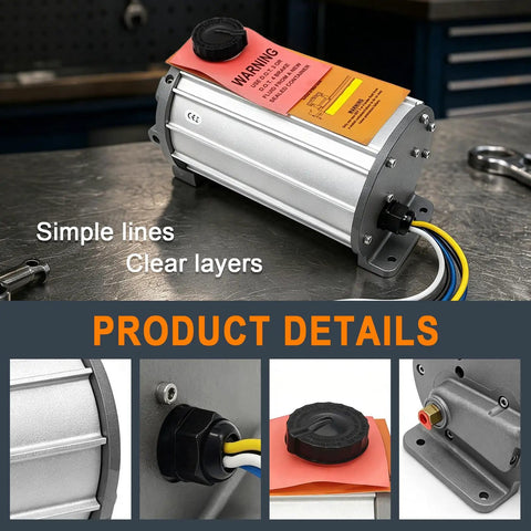 Heavy Duty Electric Hydraulic Brake Actuator 12 Volt Disc Brake Converter Kit 1600 Psi Switch Sealed Aluminum Build, detailed view.