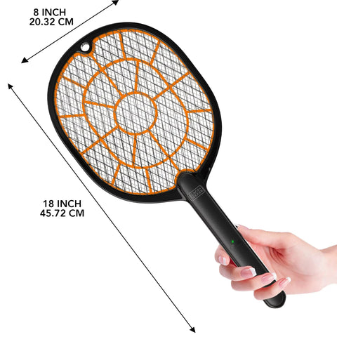 Cordless Electric Fly Swatter Racket For Gnats And Mosquitoes Outdoor Indoor Bug Zapper Handheld Battery Powered Pest Control Tool For Home Patio Garden Safe For Humans Fast Easy Bug Busting