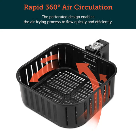 Replacement Inner Basket For 5.8 Quart Air Fryer Fits CP358-AF CS358-AF Models Nonstick Dishwasher Safe BPA Free CA Prop 65