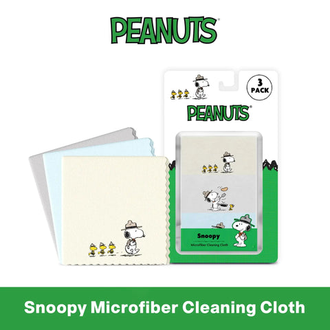 3 Pack Microfiber Cleaning Cloths For Glasses And Lenses, Snoopy design, ultra soft eyeglass wipes for delicate screens.