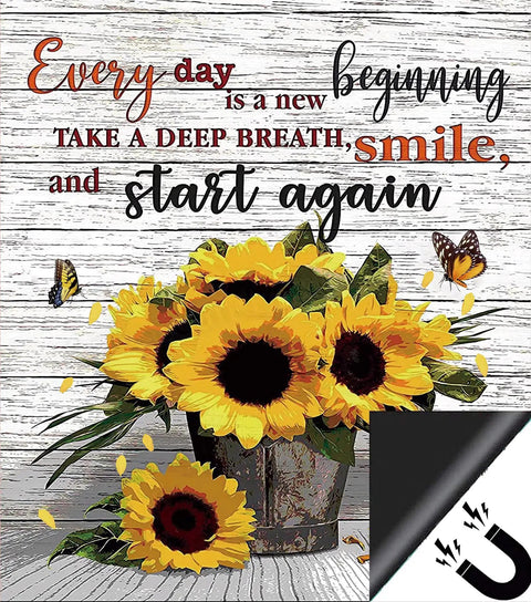 Sunflower Butterfly Kitchen Dishwasher Magnet Decal Panel for Dope Farmhouse Decor Vinyl Sticker Cover 23W x 26H Inches