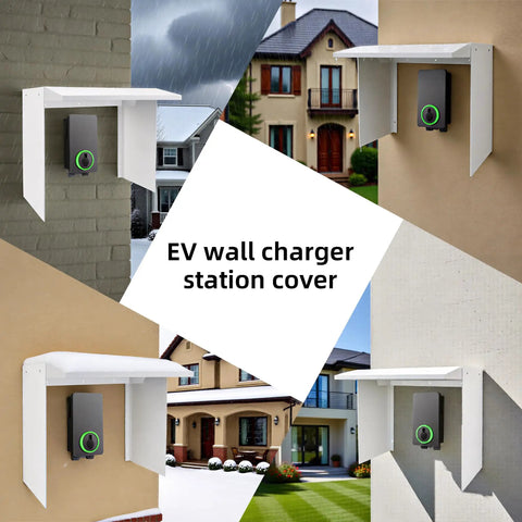 Badass EV Charger Cover Built To Handle Anything Shields Your Electric Vehicle Station From Intense Sun And Hail Universal Wall Mount Fit. White, 15.7x11.8x15.35 in.
