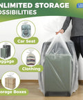 Person using Big Clear Storage Bags Six Pack Extra Large 40 By 60 Inches Waterproof See Through Plastic Bags With Zip Ties Heavy Duty Cover