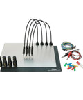 Hands Free Probing Kit With Four SQ10 Probes And Test Wires For Your Electronics Workbench on A4 magnetic base plate.
