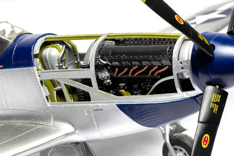North American P-51D Mustang A14001V Model Kit Unpainted With Paints And Glue Sold Separately Easy Build Dope WWII Warbird